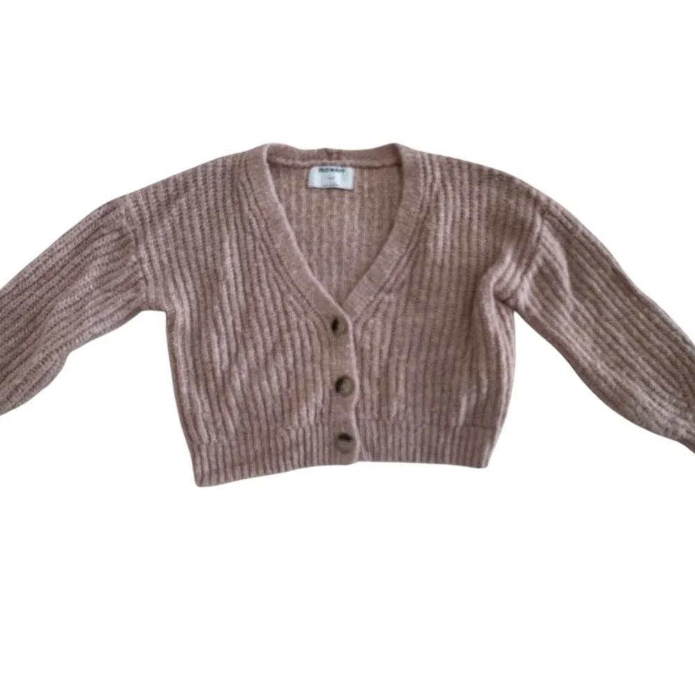 Old Navy - Dusty Pink Button Front Cropped Sweater - Girls Size Small